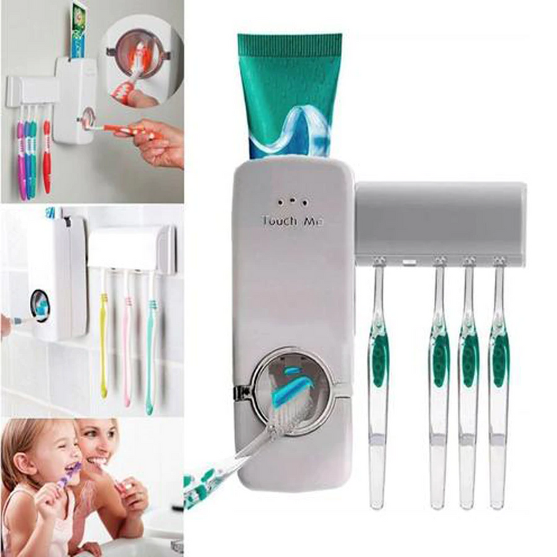 DispenserMax Aplicador de Creme Dental com Suporte para Escovas