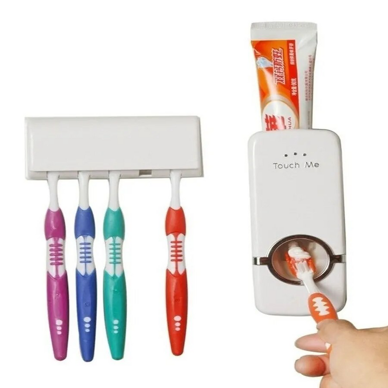 DispenserMax Aplicador de Creme Dental com Suporte para Escovas