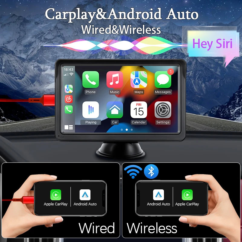 Tela Multimídia Com Apple Carplay + Android Auto "Autonav Pro 7" + 🎁 Câmera De Ré - Exlusivo Loucura Total