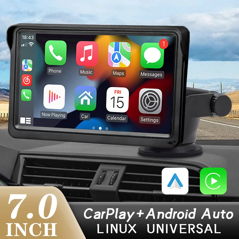 Tela Multimídia Com Apple Carplay + Android Auto "Autonav Pro 7" + 🎁 Câmera De Ré - Exlusivo Loucura Total