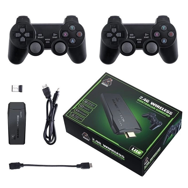 Videogame Stick 10mil 2 Controles Sem Fio Console Original Portatil Jogos Retro Antigo SU